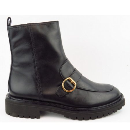 Paul Green Classic Calf black ZIP Stiefelette in Schwarz