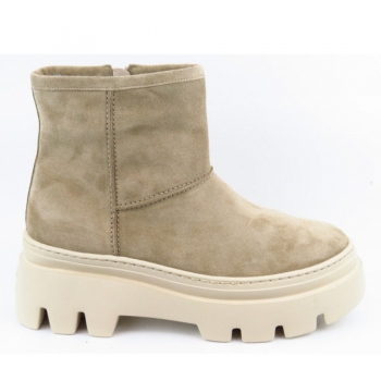 Paul Green Soft Suede grain Stiefelette in Beige