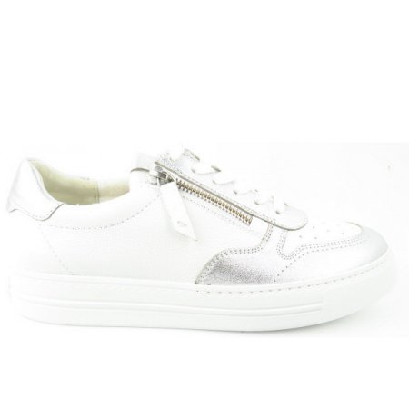Paul Green Nappa Calf clay white Sneaker low in Weiß Silber
