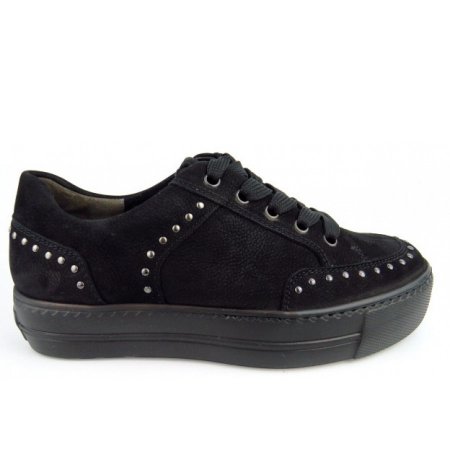 Paul Green Sportnubuk Sneaker low in Schwarz