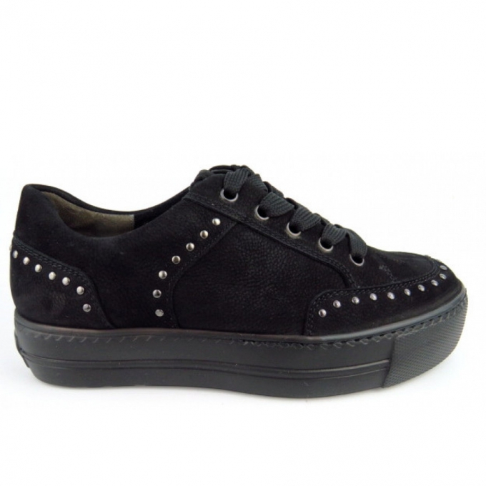 Paul Green Sportnubuk Sneaker low in Schwarz