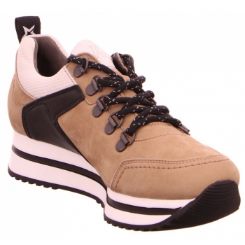 Paul Green 4879 Sneaker low in Hellbraun/Schwarz