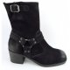 Paul Green Grained Nubuk Stiefelette in Schwarz Paul Green Grained Nubuk Stiefelette in Schwarz