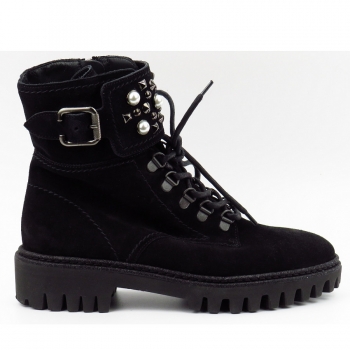 Paul Green Nubuk schwarz Stiefelette in schwarz