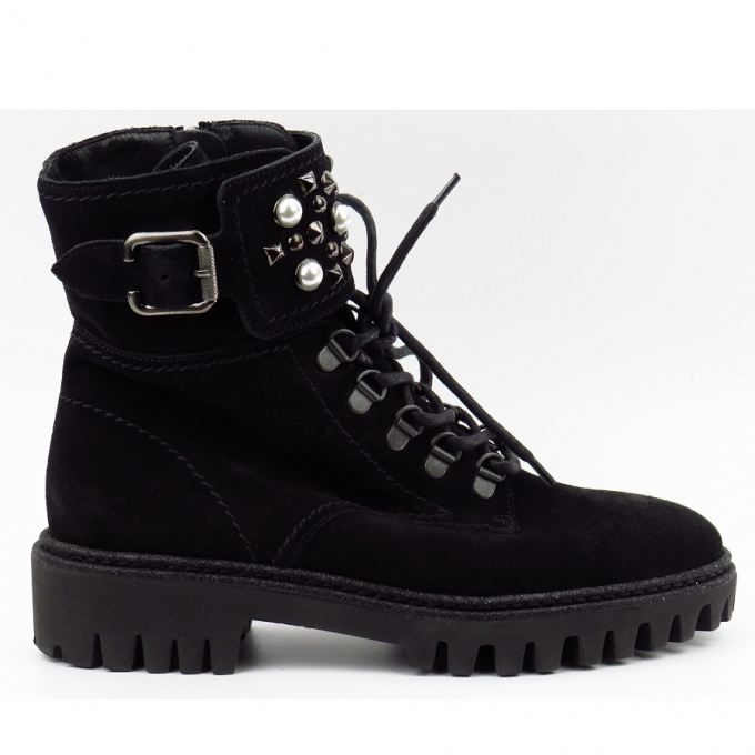 Paul Green Nubuk schwarz Stiefelette in schwarz