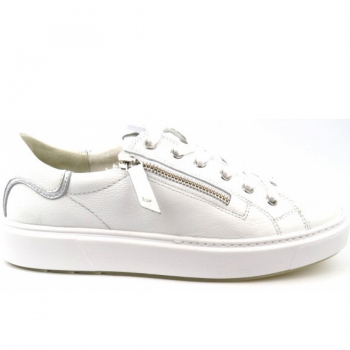 Paul Green Calf Nappa Sneaker in 1 WEISS/SILB