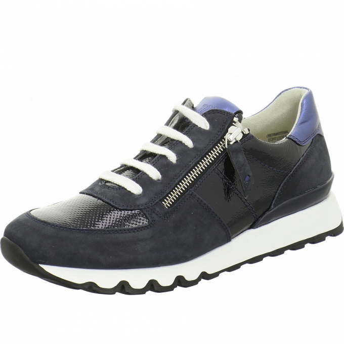 Paul Green Nubuk/Lack schwarz Soft Sneaker in schwarz