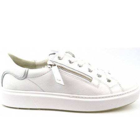 Paul Green Calf Nappa Sneaker in 1 WEISS/SILB Paul Green Calf Nappa Sneaker in 1 WEISS/SILB